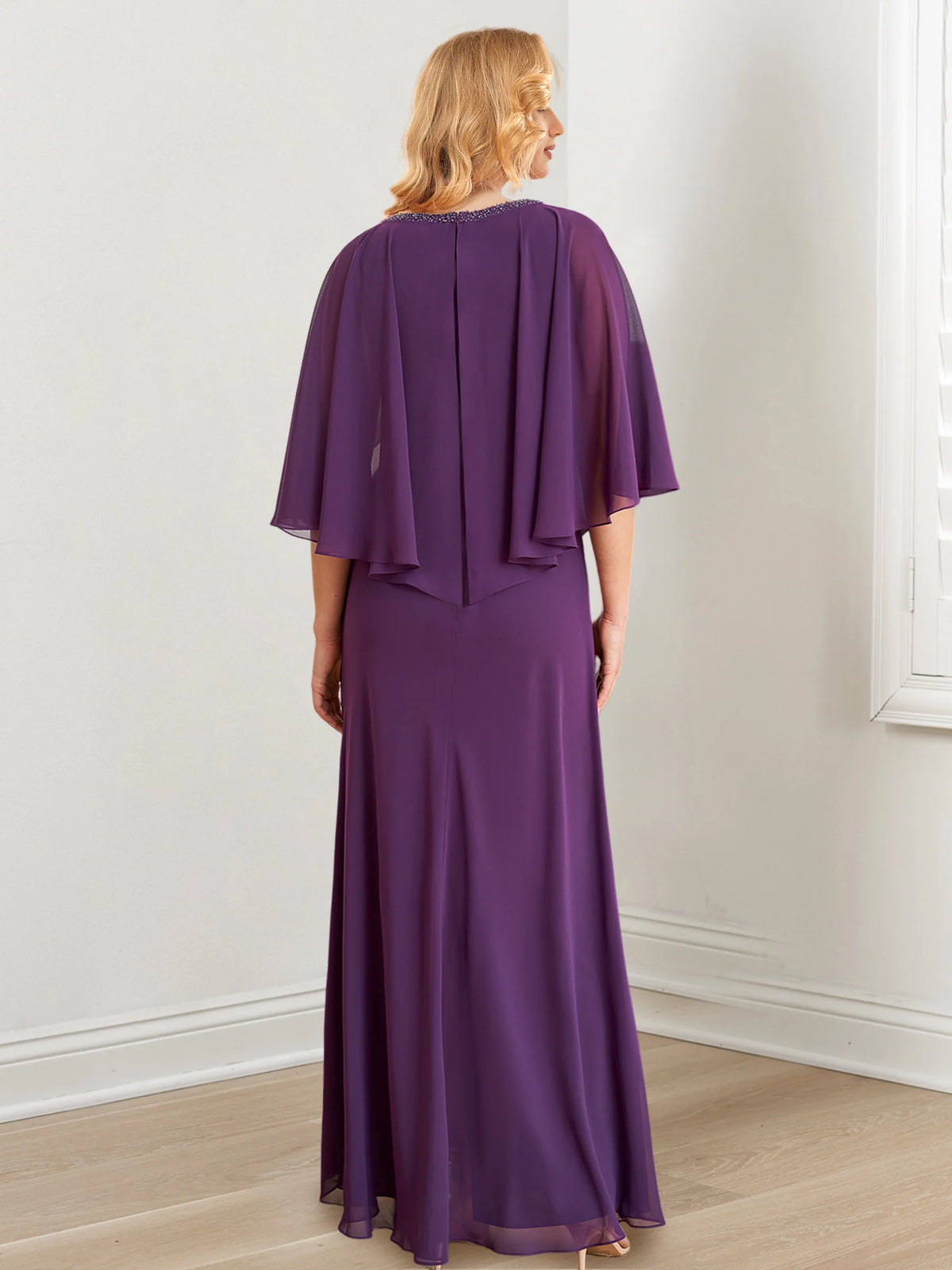 Vestidos para madre de la novia de corte A/princesa, con escote en V y largo hasta el suelo