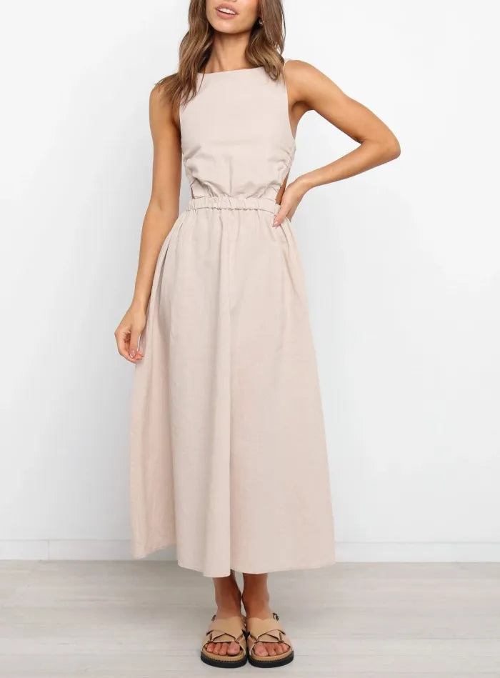 Vestido de fiesta de verano con espalda única y sexy.