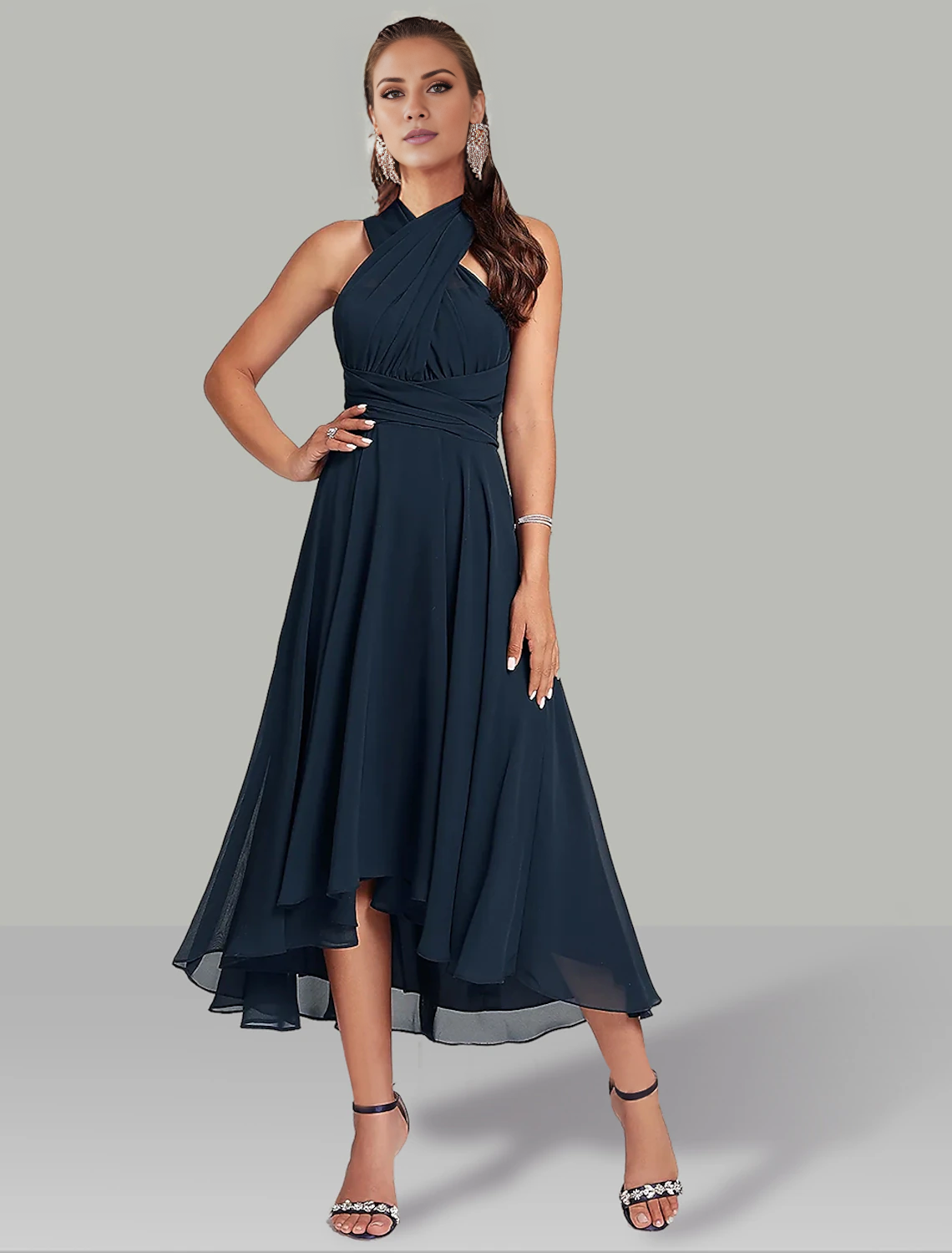 Jimiss Blue convertible infinity chiffon dress