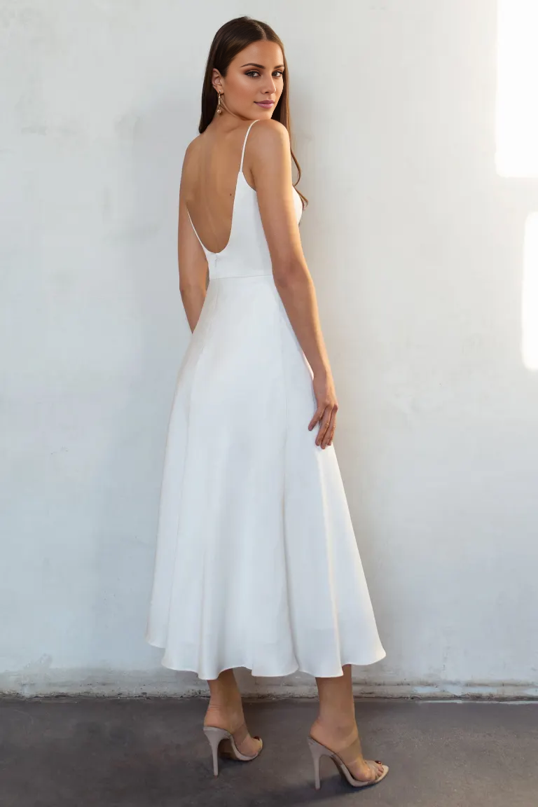 Vestido de fiesta largo Jimiss con escote cuadrado, hombros descubiertos, sin mangas, tirantes finos y espalda descubierta