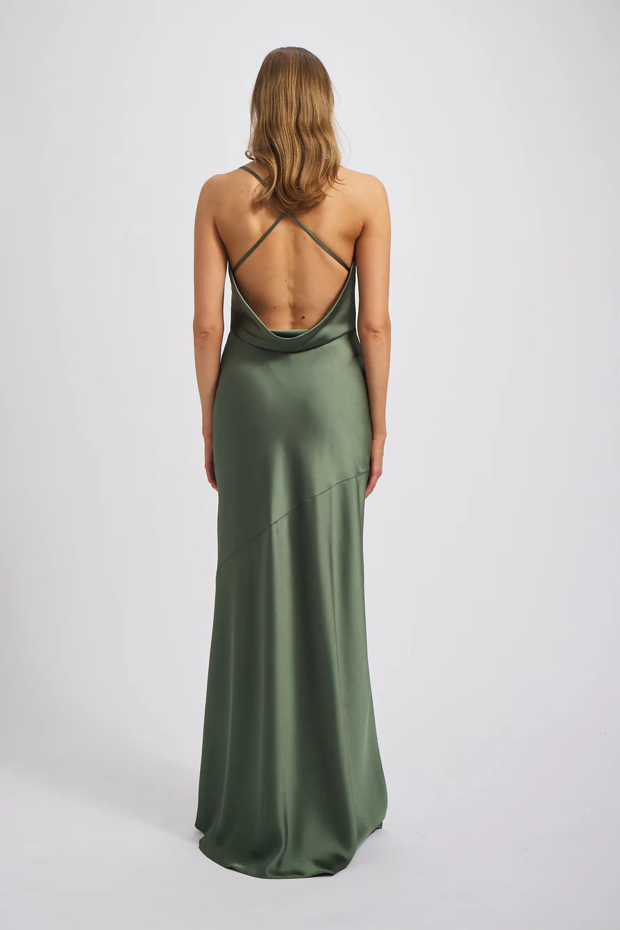 Vestido de fiesta Jimiss con escote cuadrado, sin mangas, tirantes finos, sin espalda y largo hasta el suelo