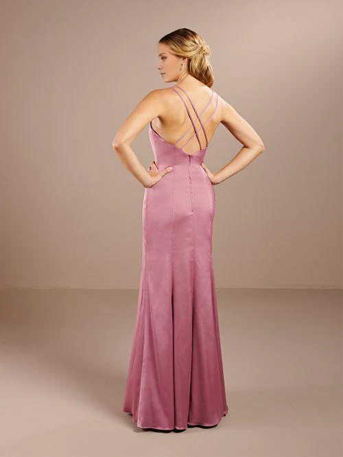 Vestido de fiesta Jimiss con escote cuadrado, hombros descubiertos, sin mangas, tirantes finos, espalda descubierta, abertura lateral y largo hasta el suelo