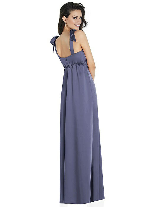Vestido de fiesta Jimiss con escote cuadrado, hombros descubiertos, sin mangas, espalda descubierta, abertura lateral y largo hasta el suelo