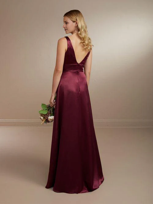 Vestido de fiesta Jimiss con escote en V profundo, hombros descubiertos, sin mangas, espalda descubierta, abertura y largo hasta el suelo