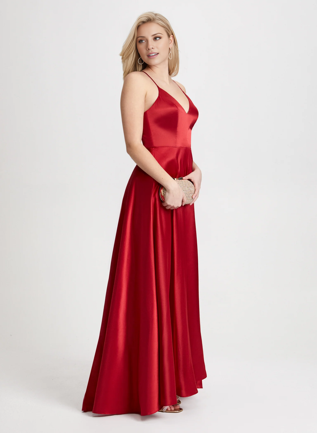 Vestido de fiesta largo sin mangas con corsé ajustado y escote corazón de Jimiss con tirantes finos