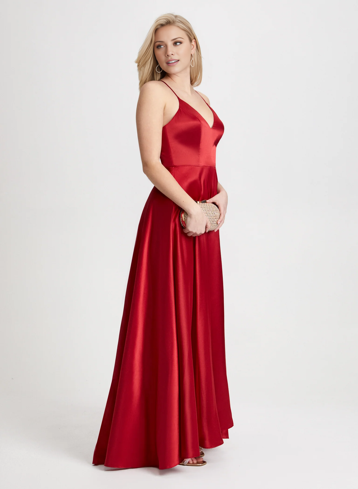 Vestido de fiesta largo sin mangas con corsé ajustado y escote corazón de Jimiss con tirantes finos