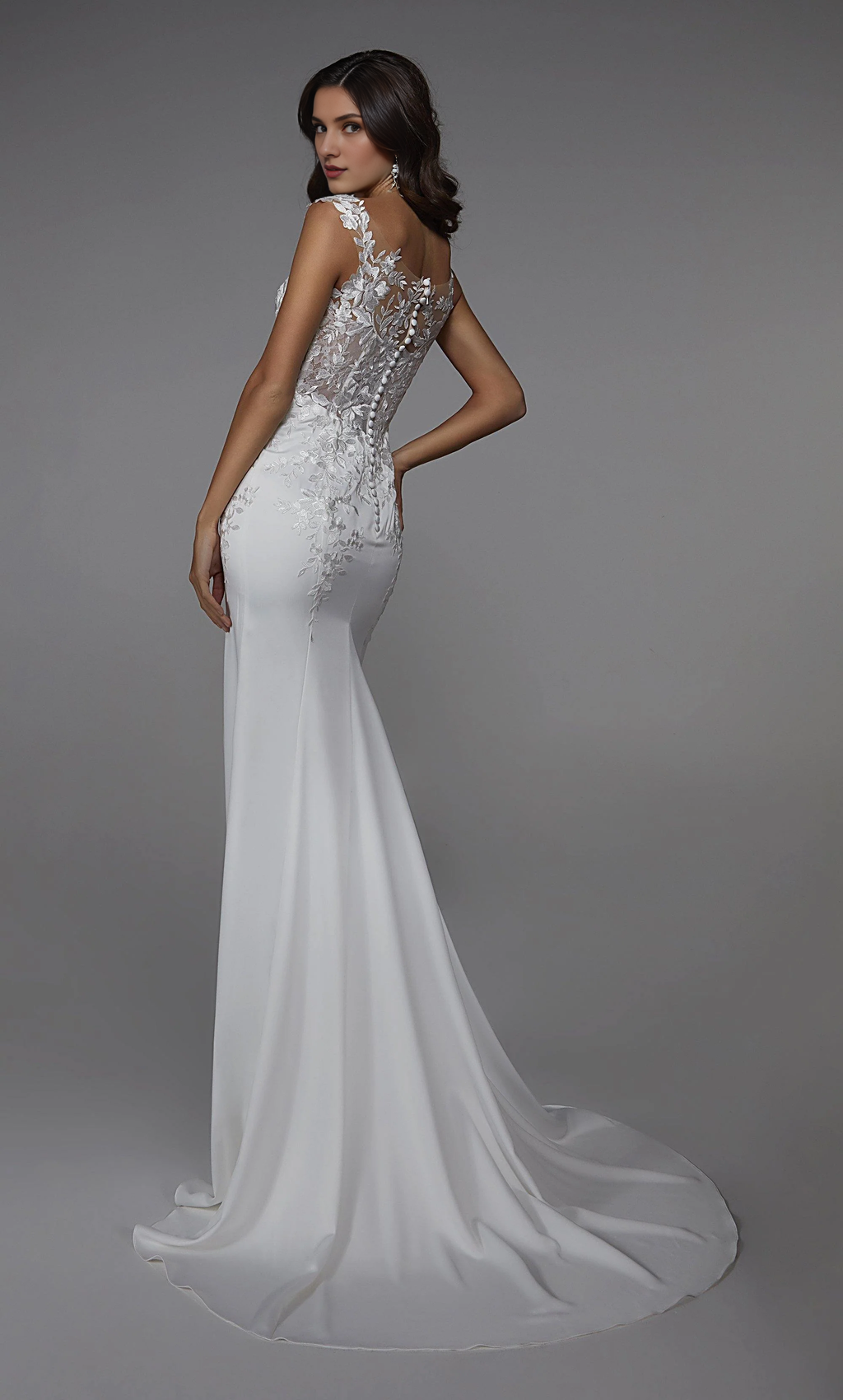 Ivory Lace Mermaid Off-the-Shoulder Floor-Length Dress with Intricate Lace Appliques for Prom & Formal Event