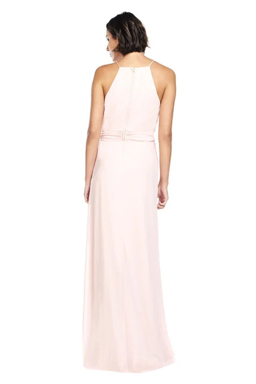 Vestido de fiesta Jimiss con escote halter, hombros descubiertos, sin mangas, tirantes finos, espalda descubierta y largo hasta el suelo