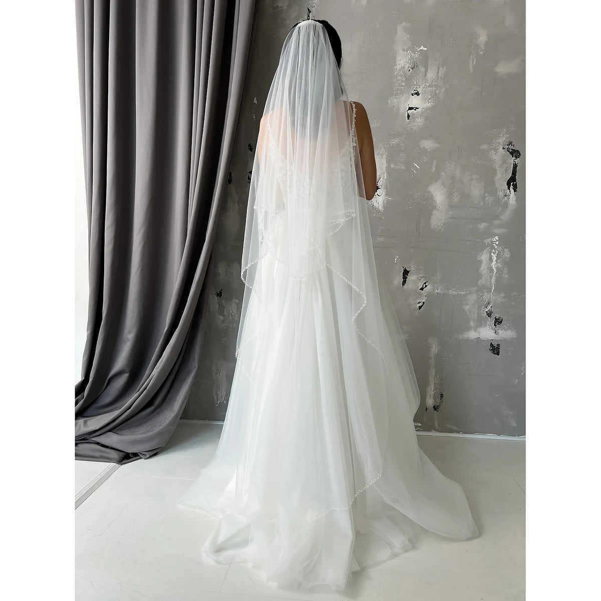 Ivory Lace V-Neck A-Line Floor-Length Bridesmaid Dress - Wedding Guest & Prom Gown