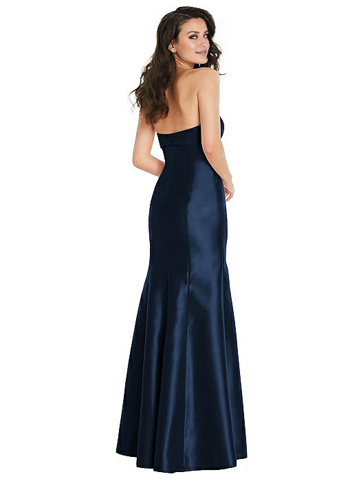 Vestido de fiesta Jimiss con hombros descubiertos, cuello, sin mangas, sin tirantes, espalda descubierta, abertura lateral y largo hasta el suelo