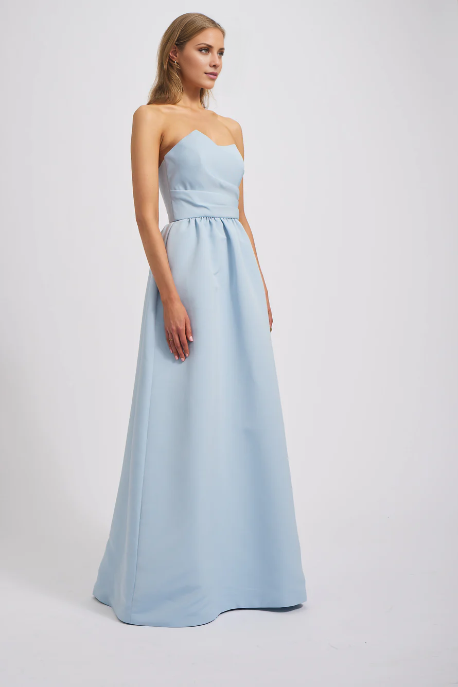 Vestido de fiesta Jimiss con escote asimétrico, hombros descubiertos, sin mangas, sin tirantes, sin espalda y largo hasta el suelo