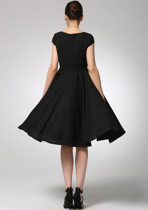 Vestido de verano de cuello redondo y manga corta para regreso a casa de Jimiss
