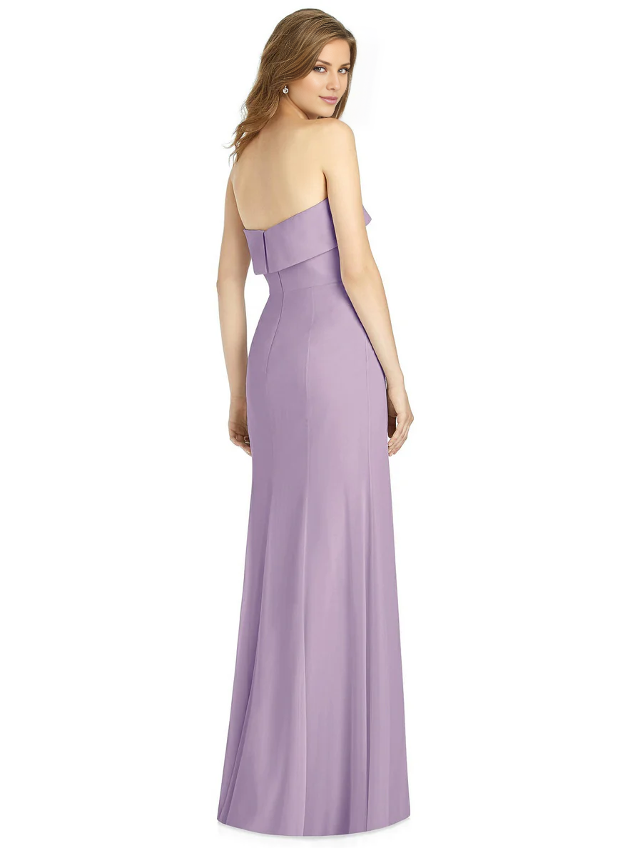 Vestido de fiesta Jimiss con hombros descubiertos, cuello sin mangas, espalda descubierta, abertura lateral y largo hasta el suelo