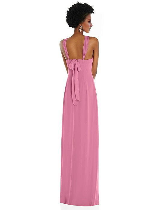 Vestido de fiesta Jimiss con escote halter, hombros descubiertos, sin mangas, espalda descubierta, abertura lateral y largo hasta el suelo