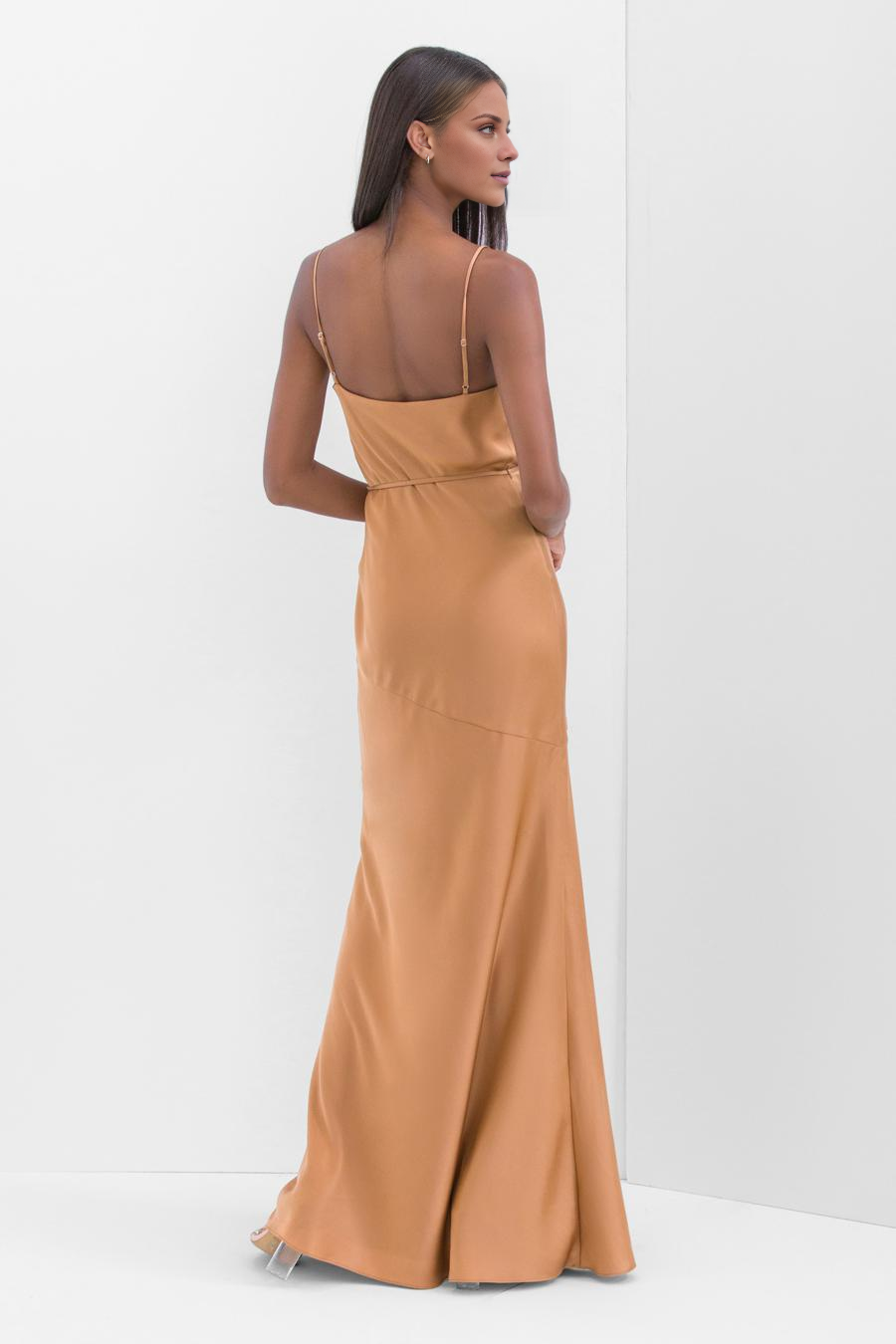 Vestido de noche Jimiss con escote cuadrado, sin mangas, espalda descubierta, abertura lateral y largo hasta el suelo