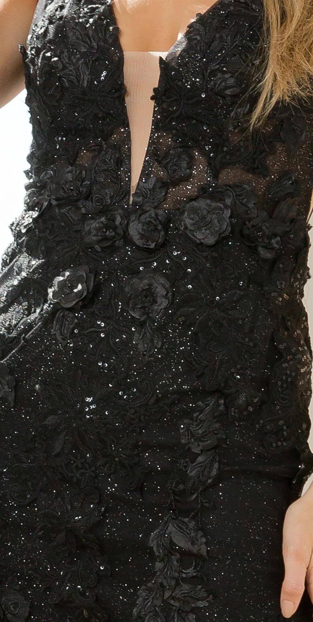 Vestido corto sin mangas con cuello en V y calcomanía de flores