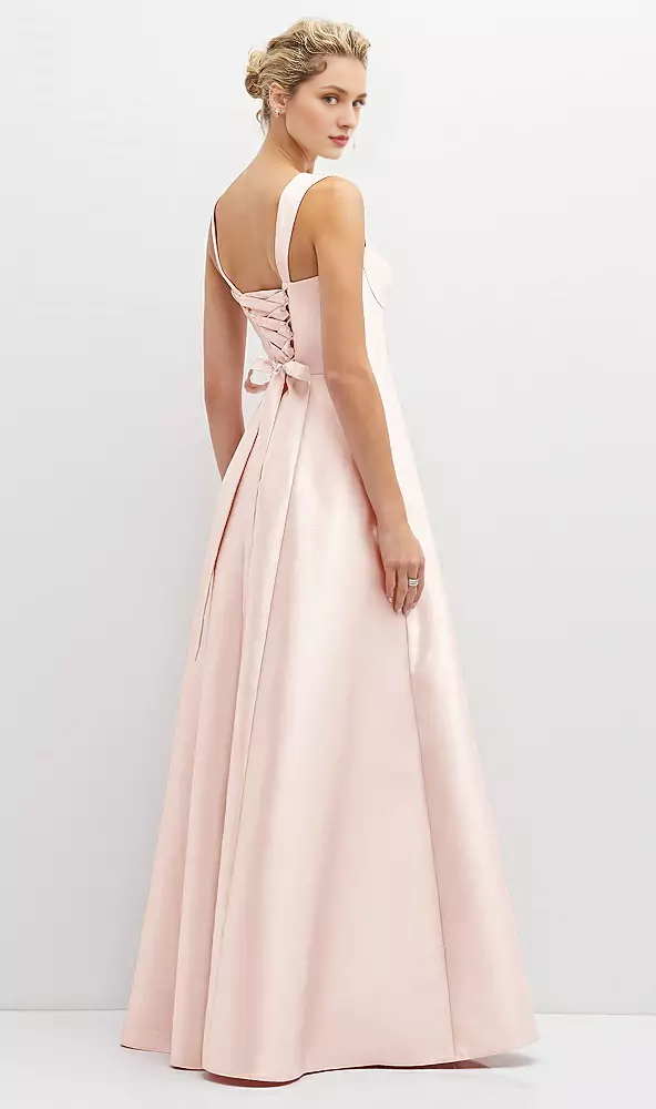 Blushing Pink Satin A-Line Floor-Length Dress with Sweetheart Neckline and Back Zip