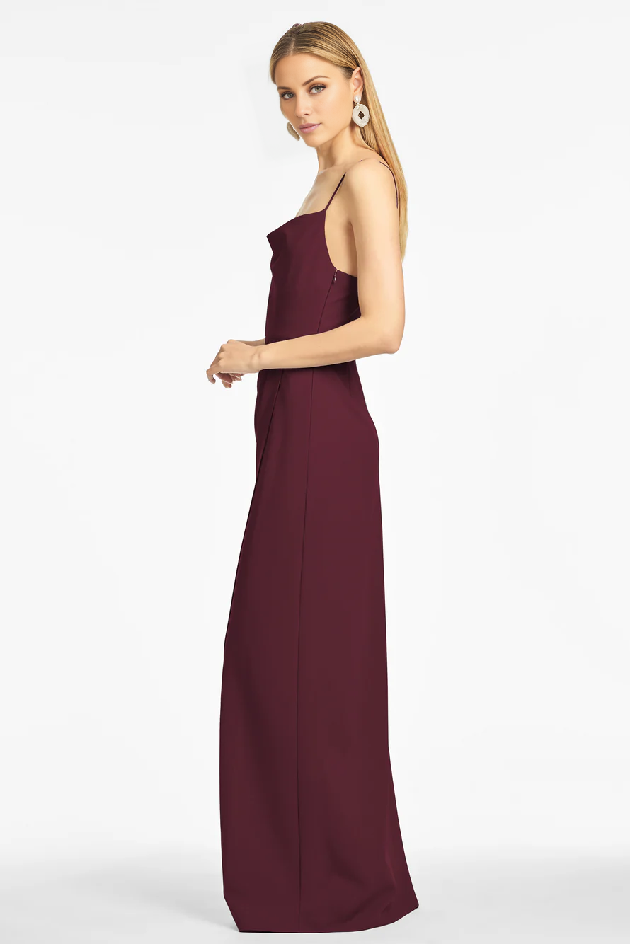 Vestido de fiesta Jimiss con escote cuadrado, hombros descubiertos, sin mangas, tirantes finos, espalda descubierta, abertura lateral y largo hasta el suelo