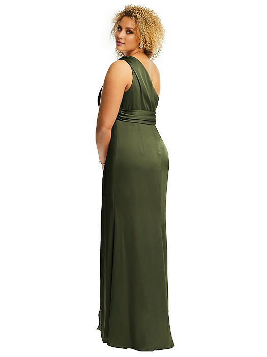 Vestido de fiesta Jimiss con escote asimétrico, hombros descubiertos, sin mangas, espalda descubierta y largo hasta el suelo