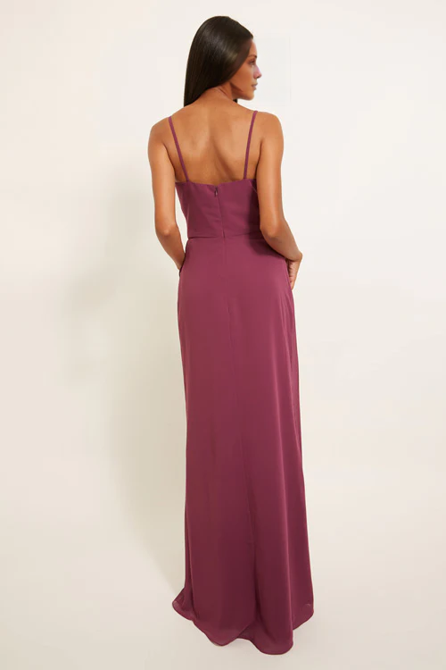 Vestido de fiesta Jimiss con escote en V, hombros descubiertos, sin mangas, tirantes finos, espalda descubierta y largo hasta el suelo