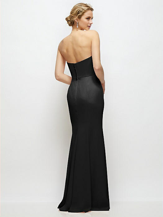 Vestido de fiesta Jimiss con hombros descubiertos, sin mangas, sin tirantes, sin espalda y largo hasta el suelo