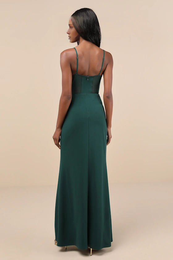 Vestido de noche Jimiss con escote cuadrado, hombros descubiertos, sin mangas, tirantes finos, espalda descubierta, abertura lateral y largo hasta el suelo