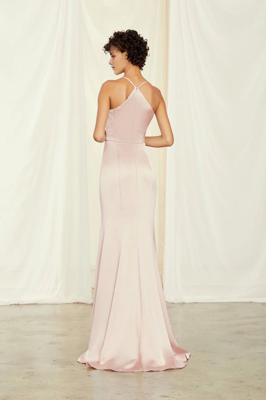 Vestido de fiesta Jimiss con escote cuadrado, hombros descubiertos, sin mangas, tirantes finos, espalda descubierta y largo hasta el suelo