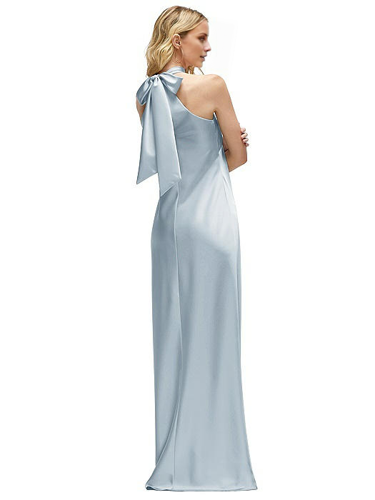 Vestido de fiesta Jimiss con escote halter, hombros descubiertos, sin mangas, espalda descubierta y largo hasta el suelo