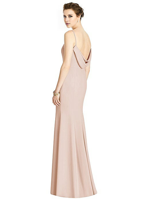 Vestido de fiesta Jimiss con escote barco, hombros descubiertos, sin mangas, espalda descubierta y largo hasta el suelo