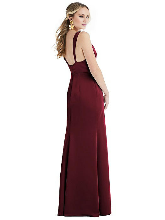 Vestido de fiesta Jimiss con escote en V, hombros descubiertos, sin mangas, espalda descubierta, abertura lateral y largo hasta el suelo