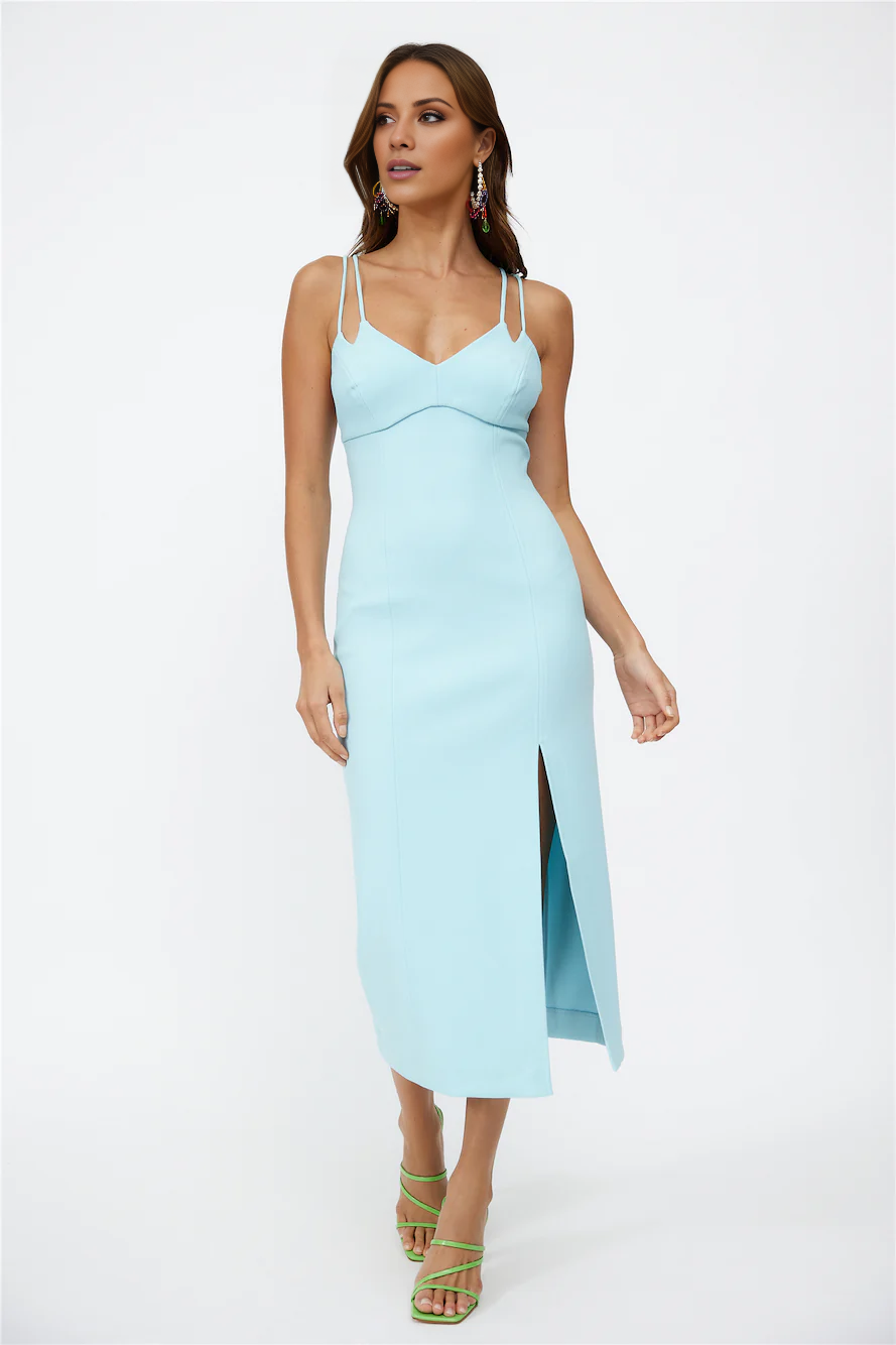 Vestido de fiesta largo de Jimiss con escote en V, tirantes y abertura lateral en la espalda