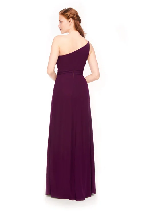 Vestido de fiesta Jimiss con escote asimétrico, hombros descubiertos, sin mangas, espalda descubierta y largo hasta el suelo