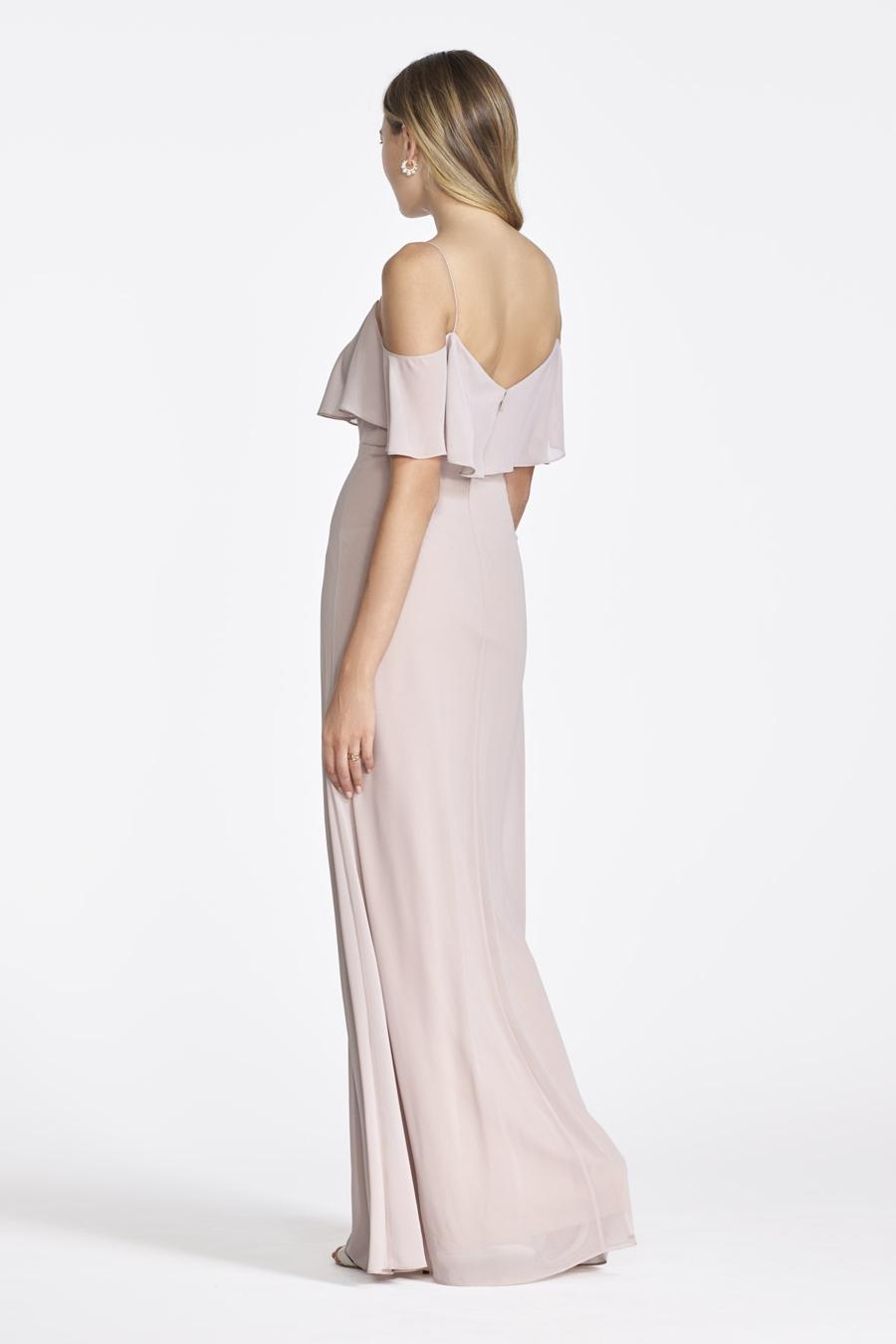 Vestido de noche Jimiss con cuello al descubierto, sin mangas, hombros descubiertos, tirantes finos, espalda descubierta y largo hasta el suelo