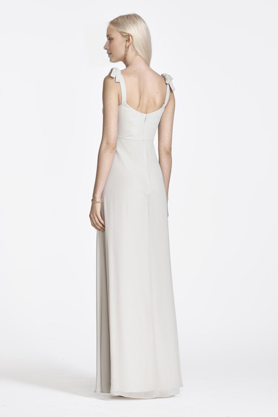 Vestido de noche Jimiss con escote cuadrado, sin mangas, espalda descubierta, abertura lateral y largo hasta el suelo