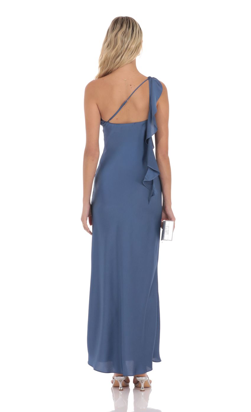 Vestido de fiesta Jimiss con escote asimétrico, hombros descubiertos, sin mangas, espalda descubierta y largo hasta el suelo