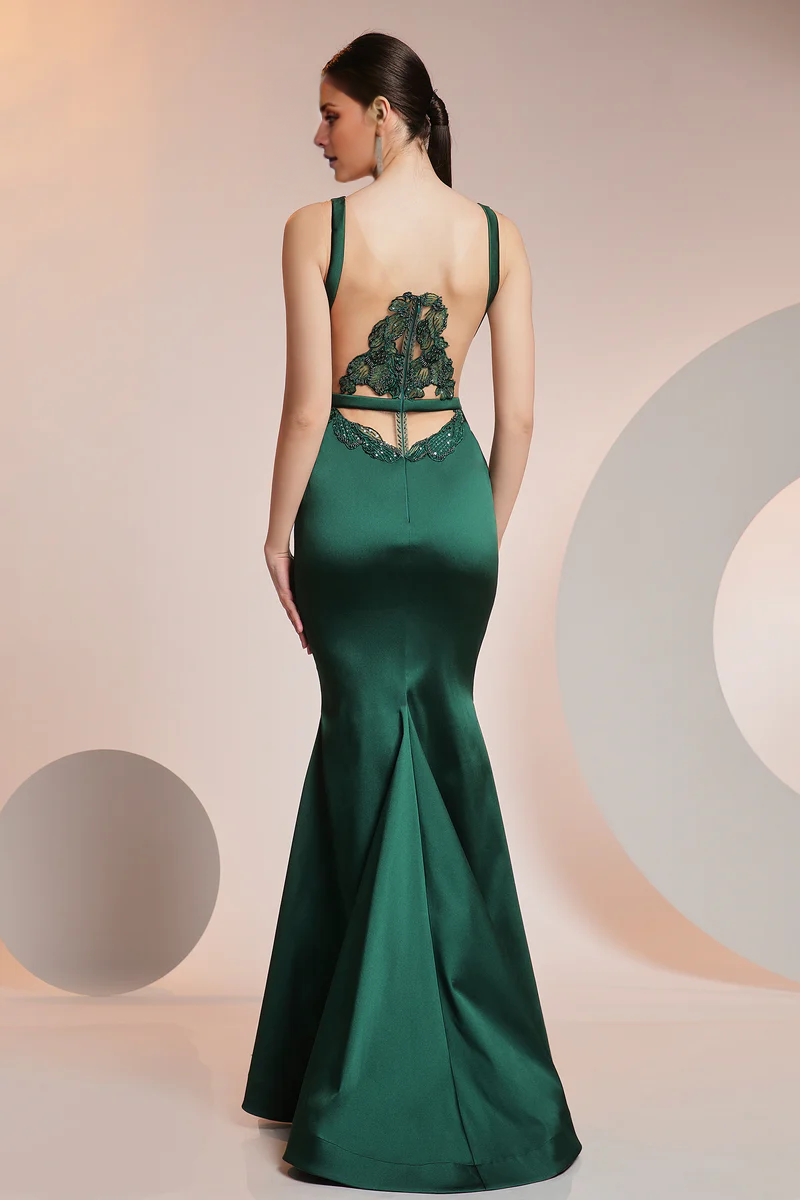 Mermaid tight corset embroidered drag and floor length evening gown