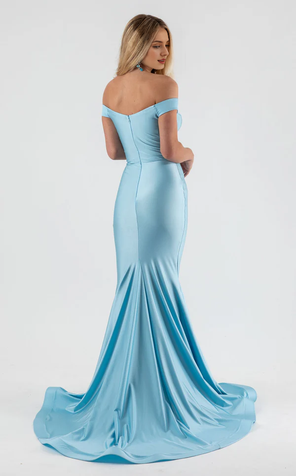 Mermaid off shoulder V-neck backless and floor length Prom dress