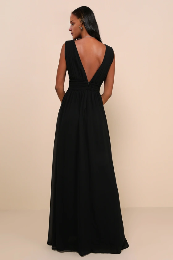 Vestido de fiesta Jimiss con escote en V, hombros descubiertos, sin mangas, espalda descubierta, abertura lateral y largo hasta el suelo