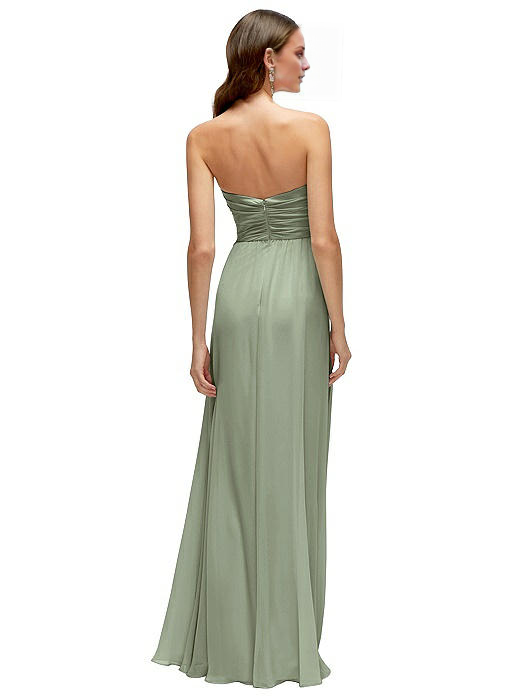 Vestido de fiesta Jimiss con escote corazón, hombros descubiertos, sin mangas, espalda descubierta, abertura lateral y largo hasta el suelo