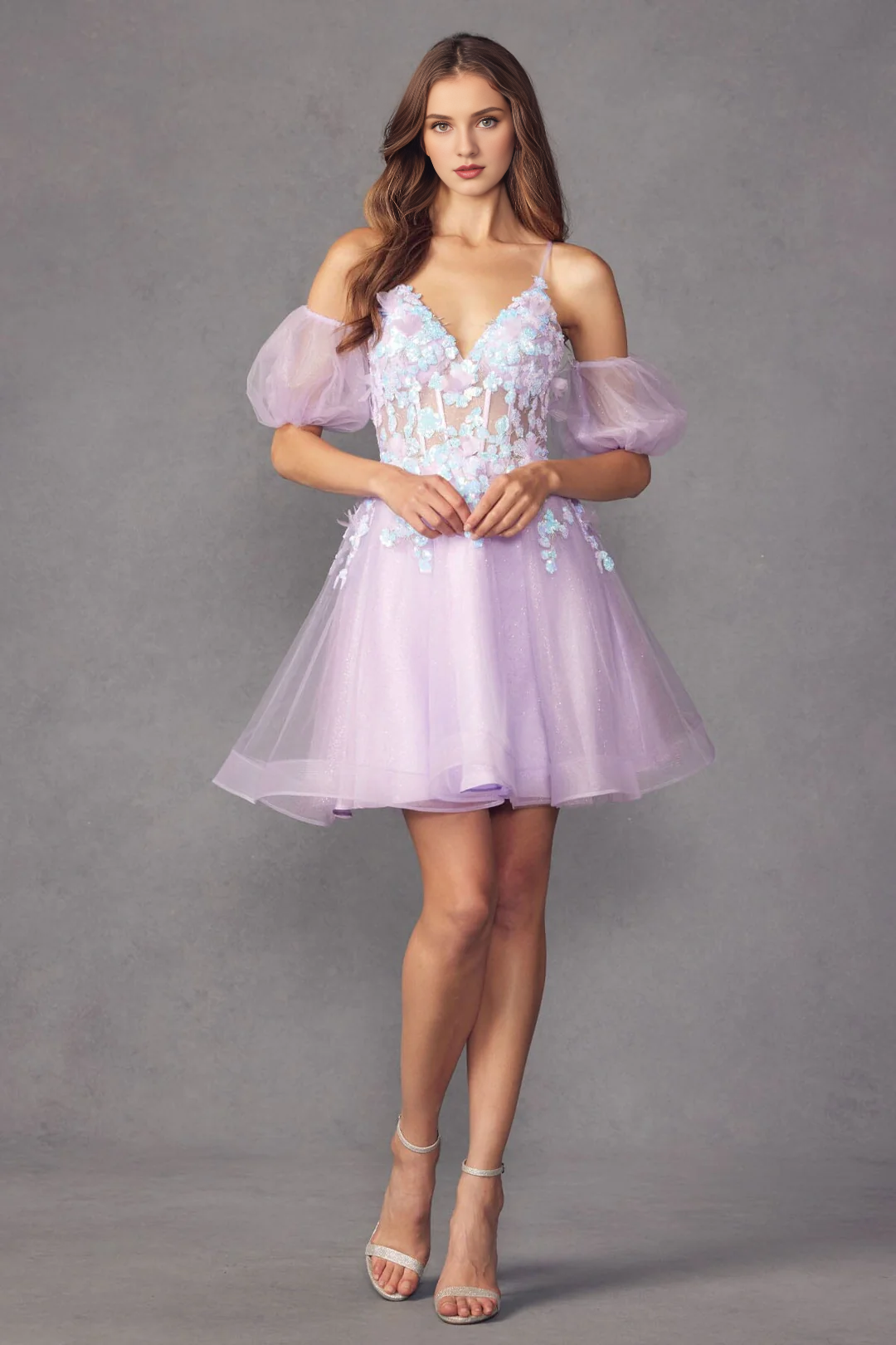 Vestido tipo corsé ajustado, corto y sin mangas con calcomanía de mariposa en 3D