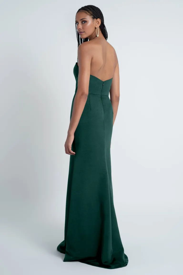 Vestido de fiesta Jimiss con hombros descubiertos, sin mangas, sin tirantes, sin espalda y largo hasta el suelo