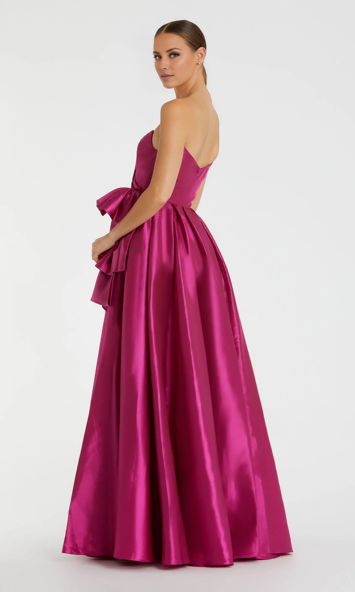 Pink Satin A-Line Sweetheart Floor-Length Evening Dress