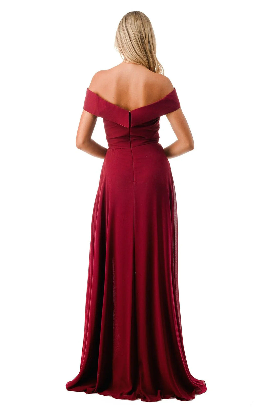 Lilac Chiffon A-Line Off-the-Shoulder Floor-Length Bridesmaid Dress