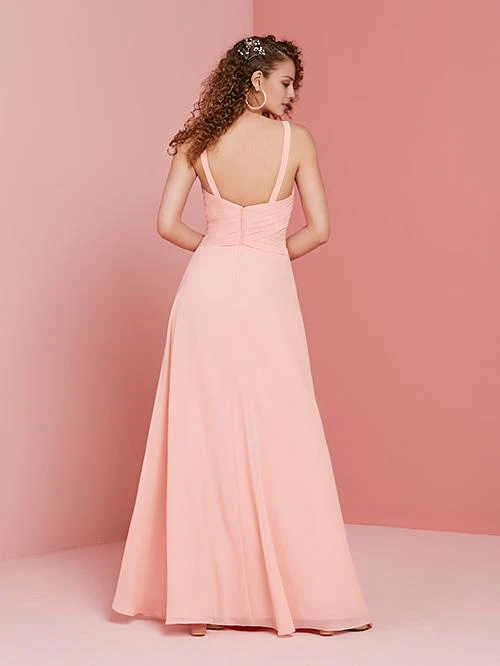 Vestido de fiesta Jimiss con escote en V, hombros descubiertos, sin mangas, espalda descubierta y largo hasta el suelo