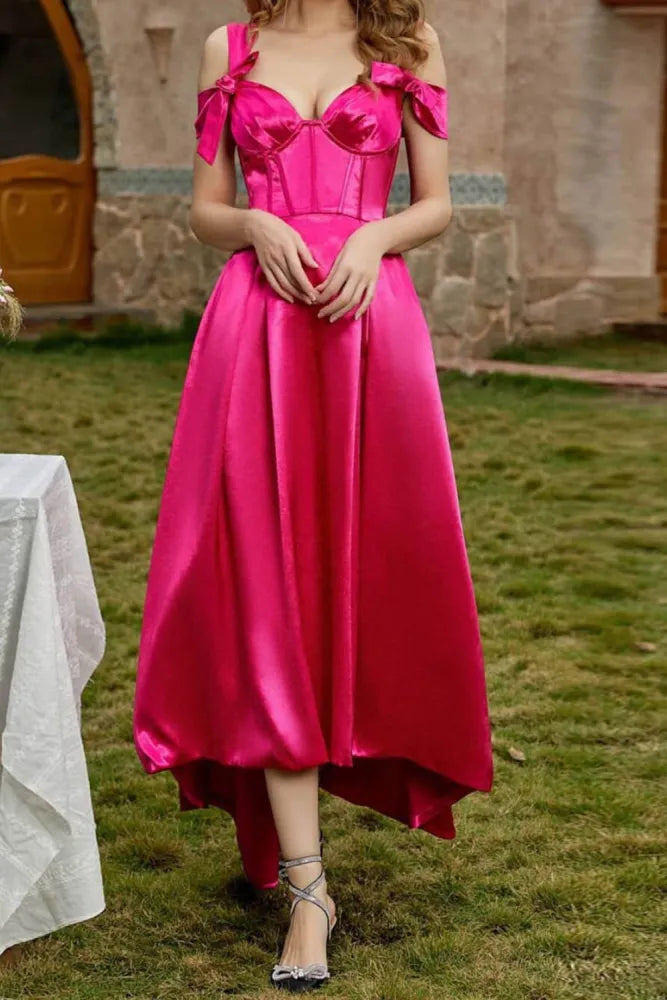 Vestido de fiesta sexy y elegante de color sólido de moda.