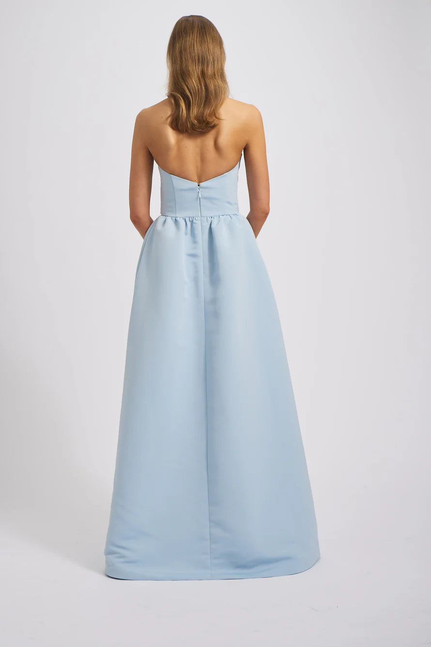 Vestido de fiesta Jimiss con escote asimétrico, hombros descubiertos, sin mangas, sin tirantes, sin espalda y largo hasta el suelo