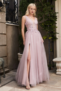 Vestido tipo corsé ajustado, largo, sin mangas, con calcomanía floral 3D y falda en forma de A