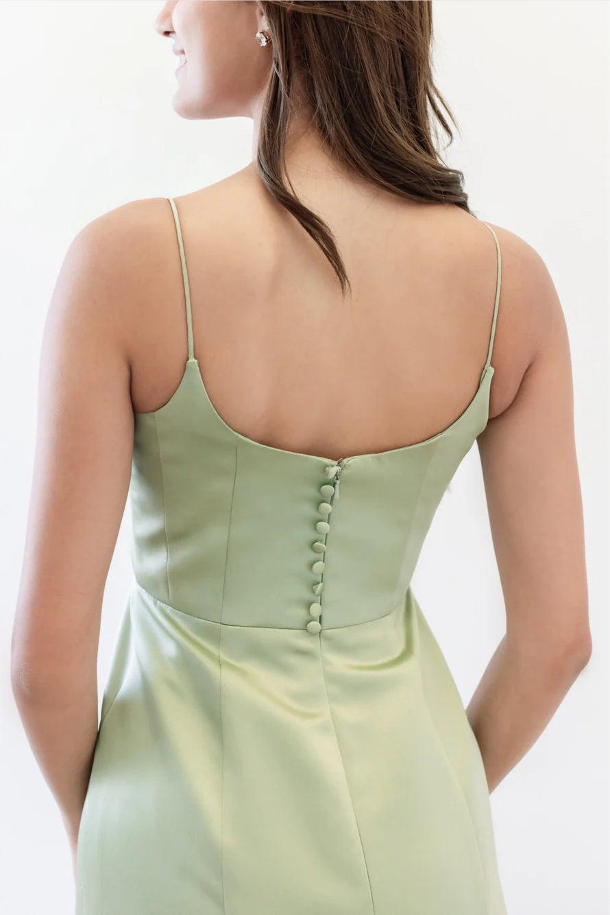 Vestido de fiesta Jimiss con escote cuadrado, hombros descubiertos, sin mangas, espalda descubierta y largo hasta el suelo