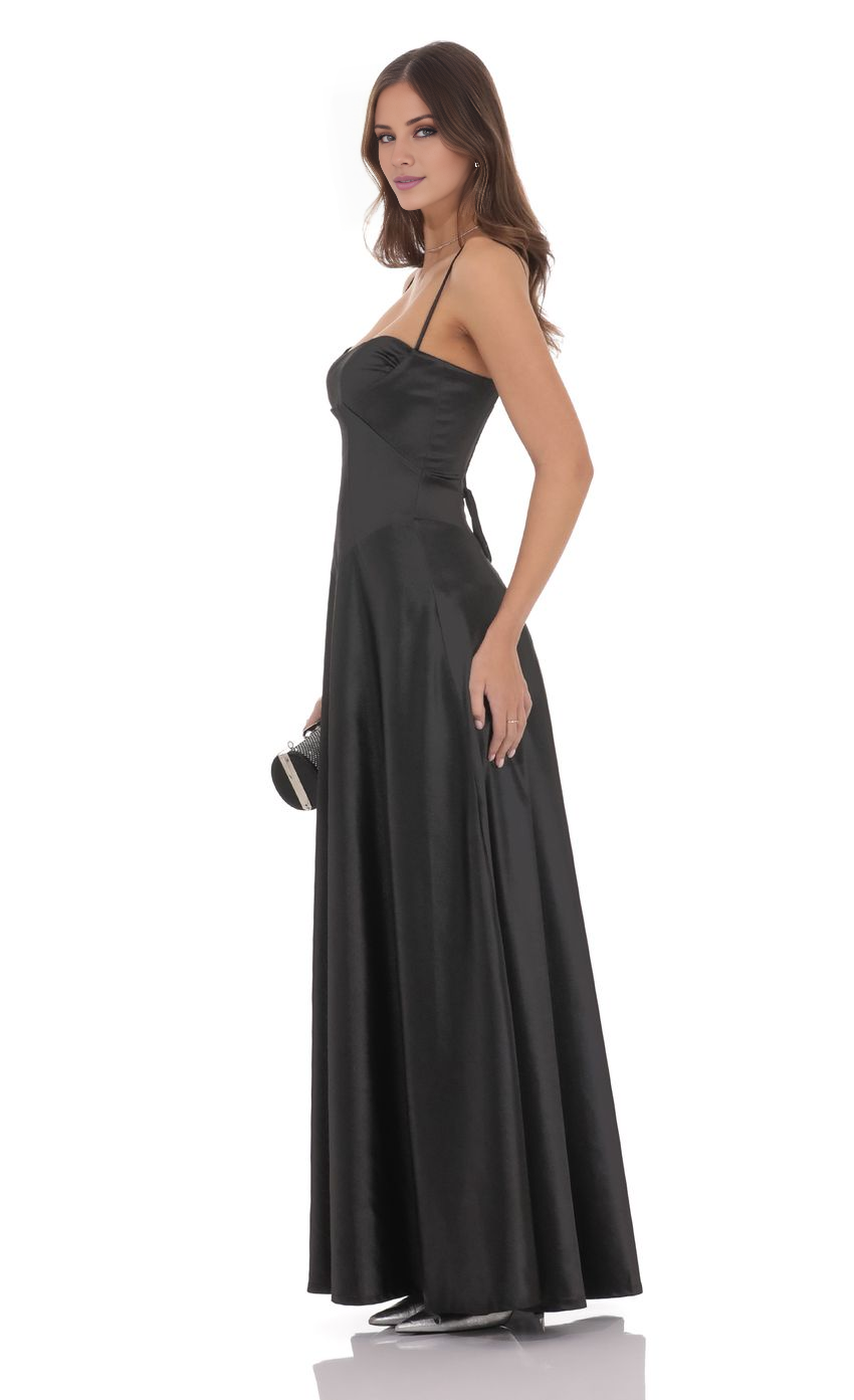 Vestido de fiesta Jimiss con escote corazón, sin mangas, tirantes finos, sin espalda y largo hasta el suelo