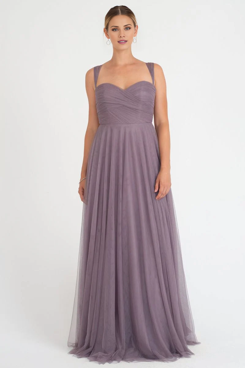 Vestido de fiesta Jimiss con hombros descubiertos, sin mangas, sin tirantes, transparente, sin espalda y largo hasta el suelo